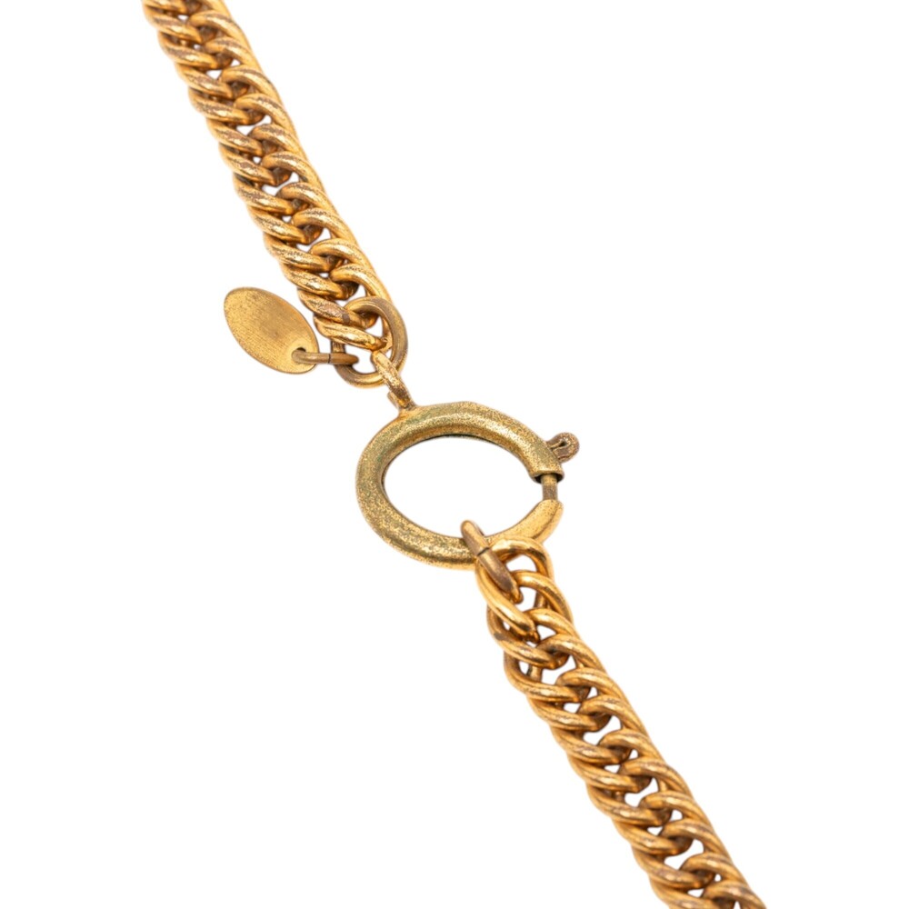 Pre-Loved Chanel CC Gold Plated Crown Medallion Station Necklace - Picture 3 of 5